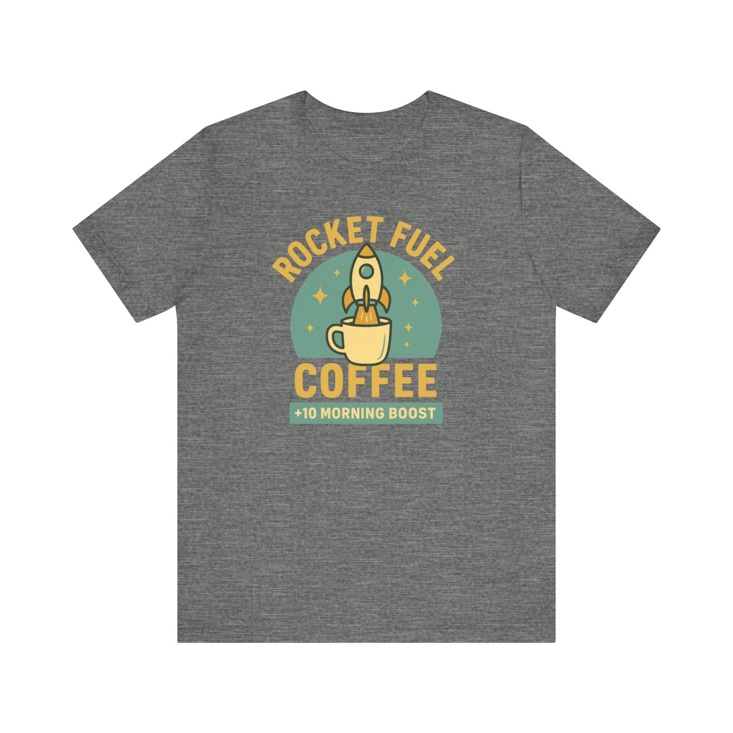 Coffee Lover's Unisex Tee, Rocket Fuel Coffee Shirt, Morning Boost Tee, Barista Gift, Casual Coffee Shirt