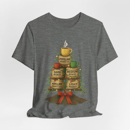 Coffee Lover's Tee, Unisex Short Sleeve T-Shirt, Christmas Gift, Coffee Themed Apparel, Cozy Vibes, Holiday Celebrations