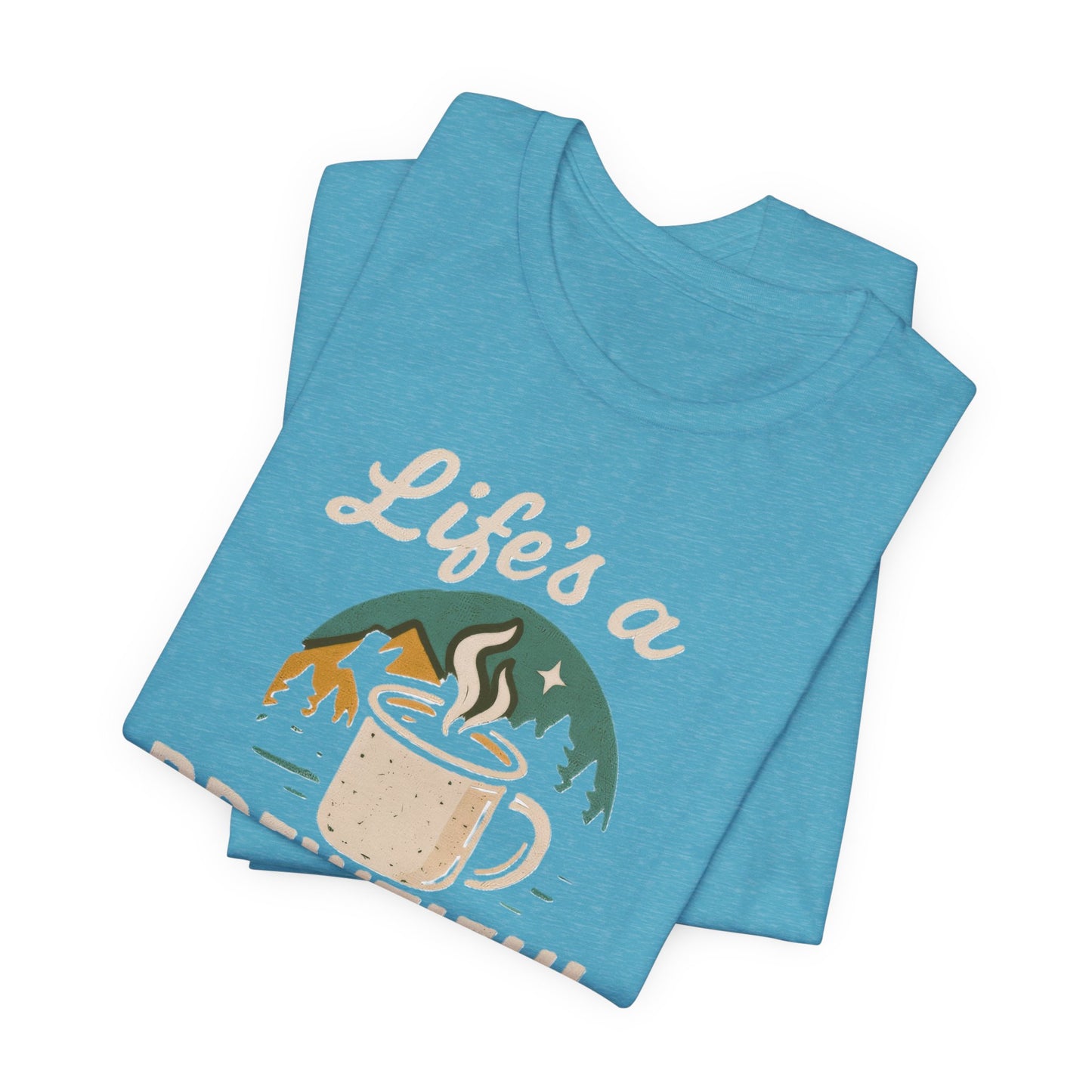 Brewtiful Adventure Tee - Unisex Short Sleeve T-Shirt, Coffee Lover Gift, Hiking Apparel, Adventure Shirt, Travel Outfit