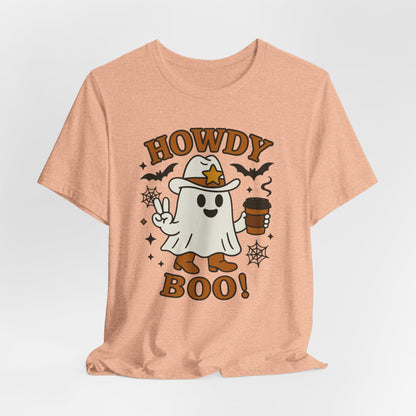 Howdy Boo Ghost Tee, Unisex Halloween T-Shirt, Funny Graphic Tee, Halloween Costume Shirt, Spooky Season Apparel