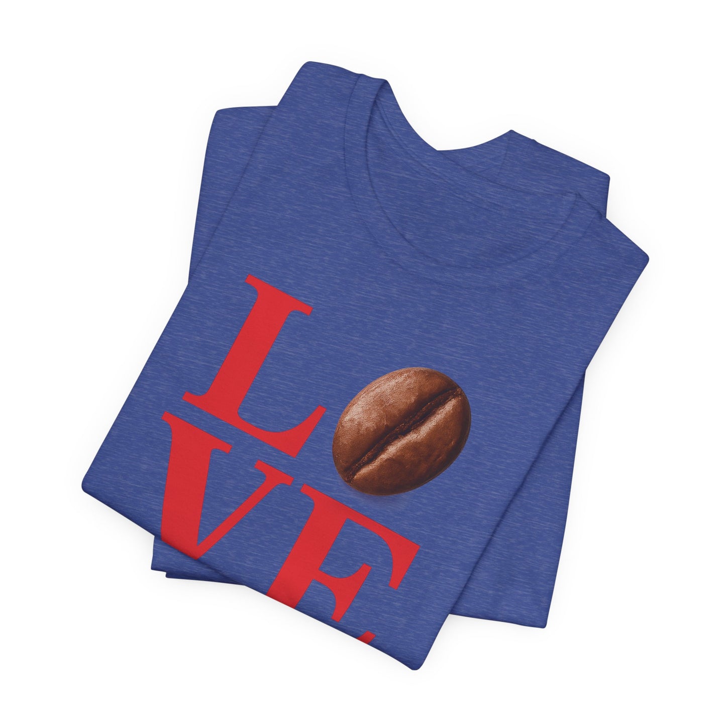Pipeline Roast Co. LOVE Coffee Bean T-Shirt – Unisex Jersey Short Sleeve Tee for Coffee Lovers