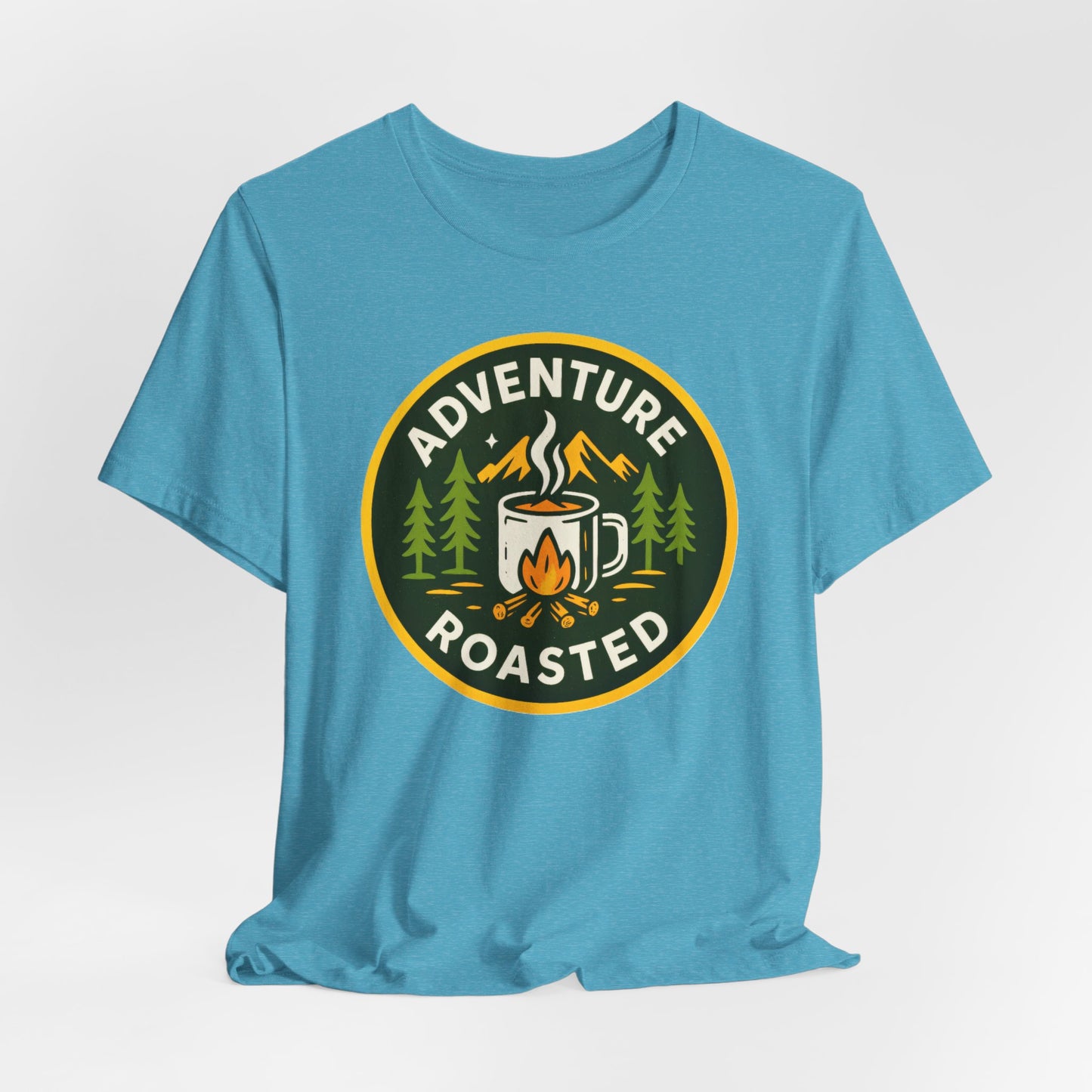 Adventure Roasted Tee - Unisex Short Sleeve Shirt, Outdoor Apparel, Camping Gift, Coffee Lover T-Shirt, Fun Adventure Wear