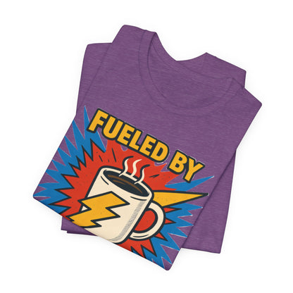 Caffeine Power Tee - Unisex Jersey Short Sleeve T-Shirt, Coffee Lover Gift, Casual Wear, Funny Quote Shirt, Birthday or Holiday Apparel