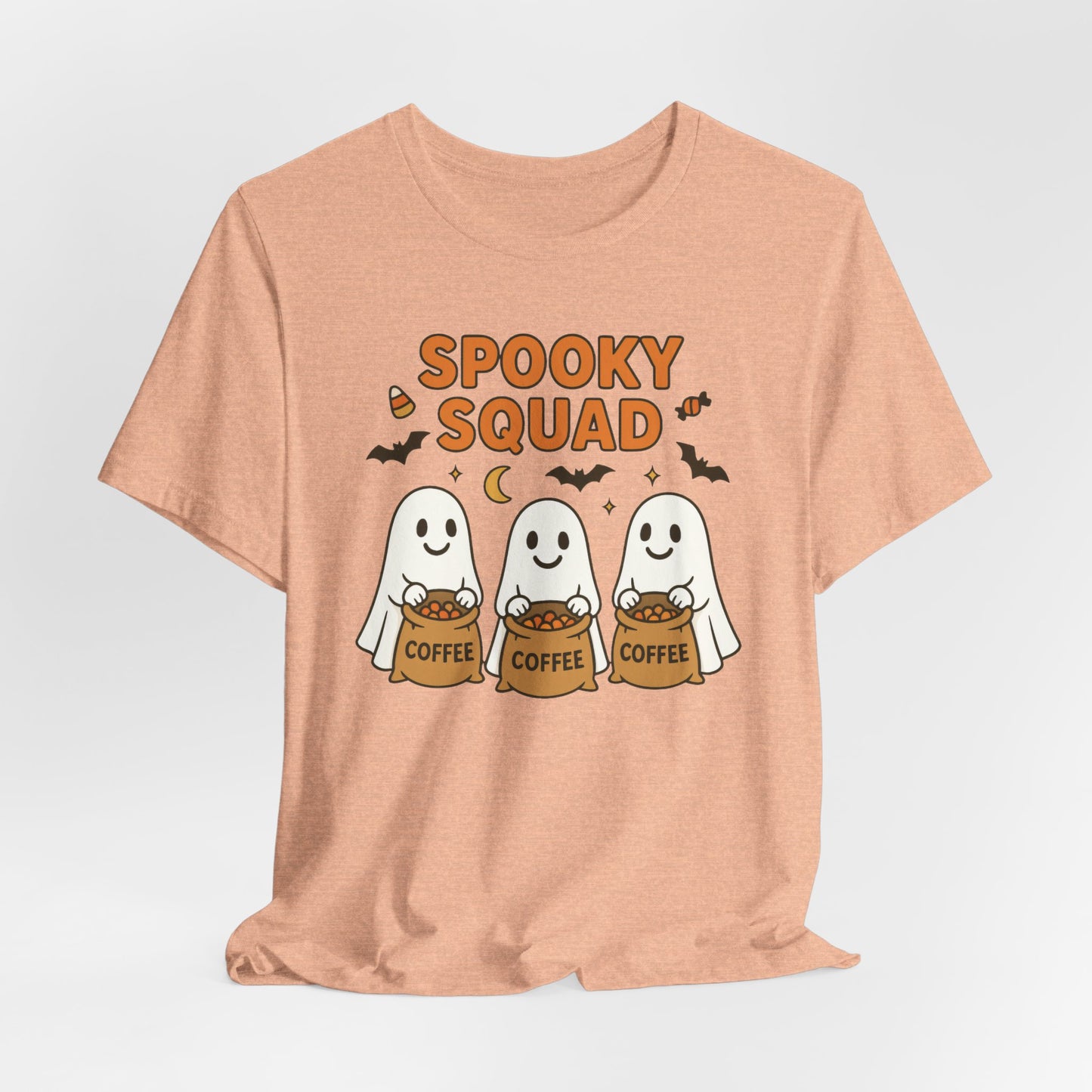 Spooky Squad Coffee Ghosts Tee – Halloween Shirt for Coffee Lovers