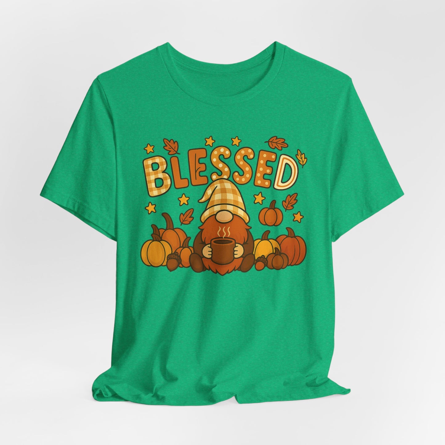 Fall Gnome Blessed Tee, Autumn T-Shirt, Thanksgiving Wear, Seasonal Shirt, Cozy Fall Apparel Gift