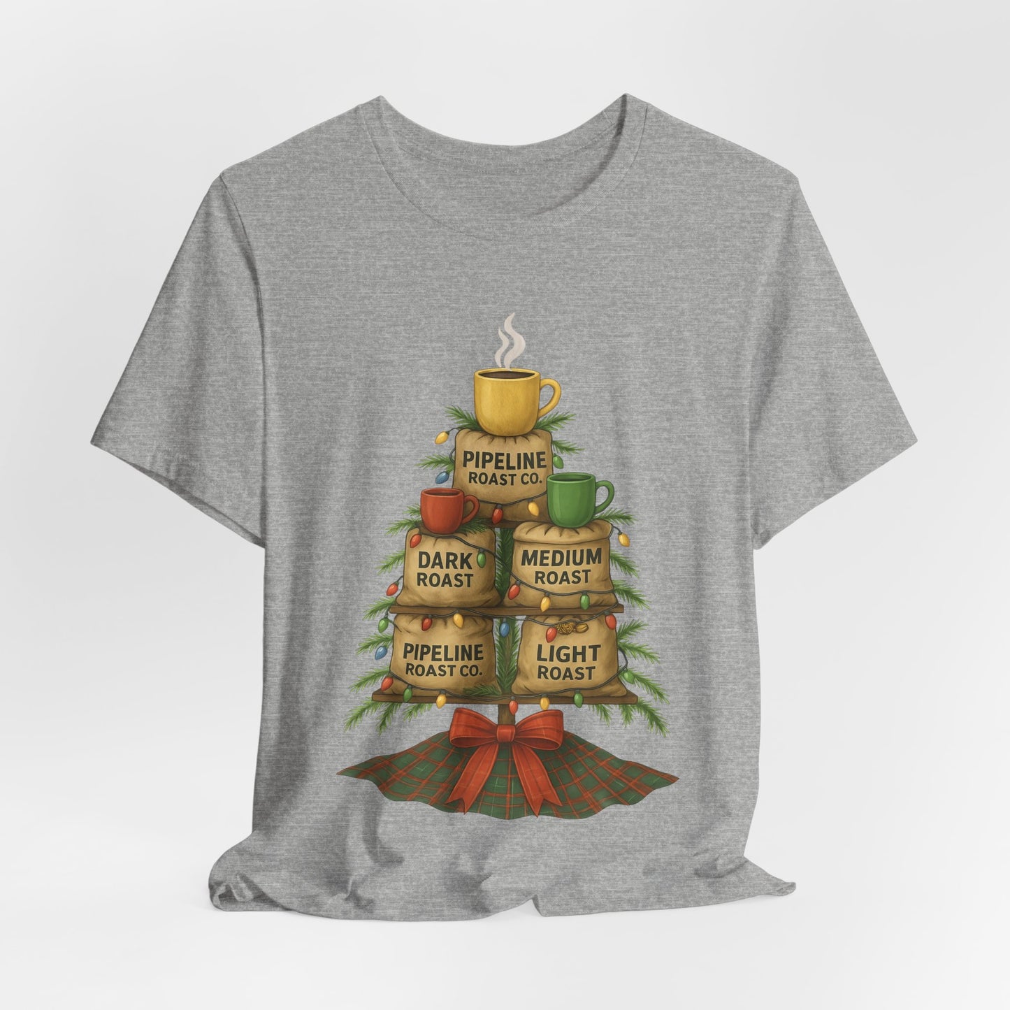 Coffee Lover's Tee, Unisex Short Sleeve T-Shirt, Christmas Gift, Coffee Themed Apparel, Cozy Vibes, Holiday Celebrations