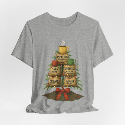 Coffee Lover's Tee, Unisex Short Sleeve T-Shirt, Christmas Gift, Coffee Themed Apparel, Cozy Vibes, Holiday Celebrations