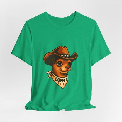 Cowboy Coffee Graphic Tee, Unisex T-Shirt, Funny Coffee Lover Gift, Casual Wear, Coffee Shop Merch