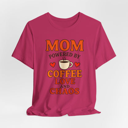 Coffee-Loving Mom Tee, Mother's Day Gift, Chaos Tee, Gift for Mom, Fun T-Shirt, Coffee Lover Apparel