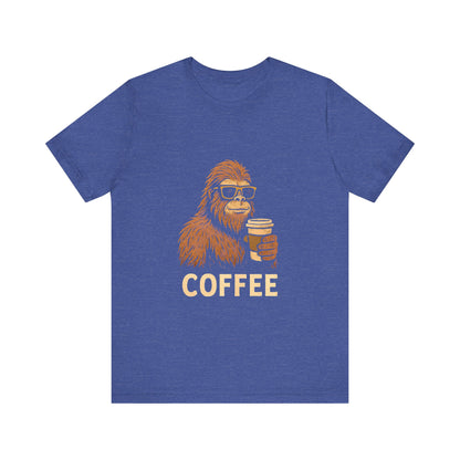 Bigfoot Drinking Coffee T-Shirt – Funny Sasquatch Coffee Tee for Coffee Lovers