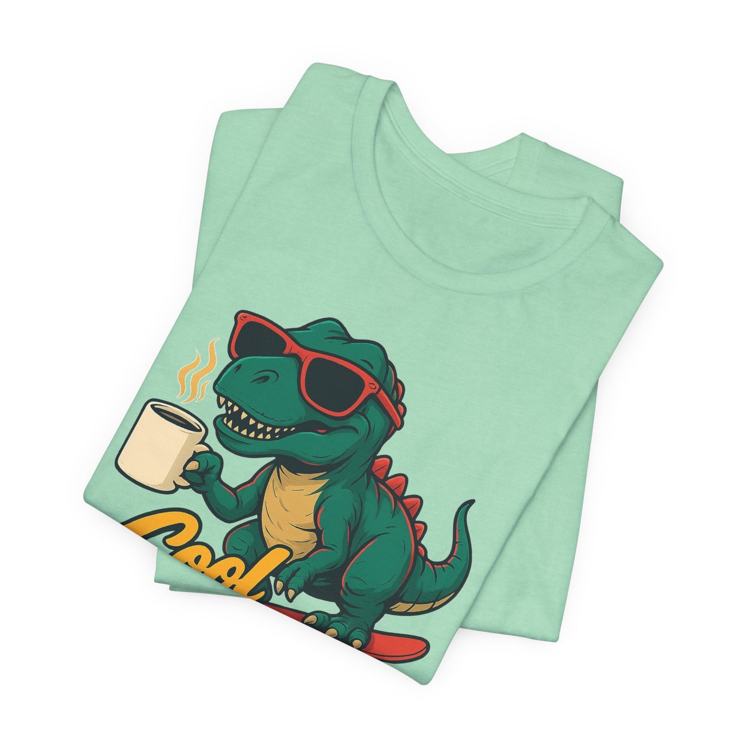 Cool Beans Dino Tee, Fun T-Shirt for Dinosaur Lovers, Casual Wear, Unique Gift Idea for Birthdays, Coffee Enthusiast Gift
