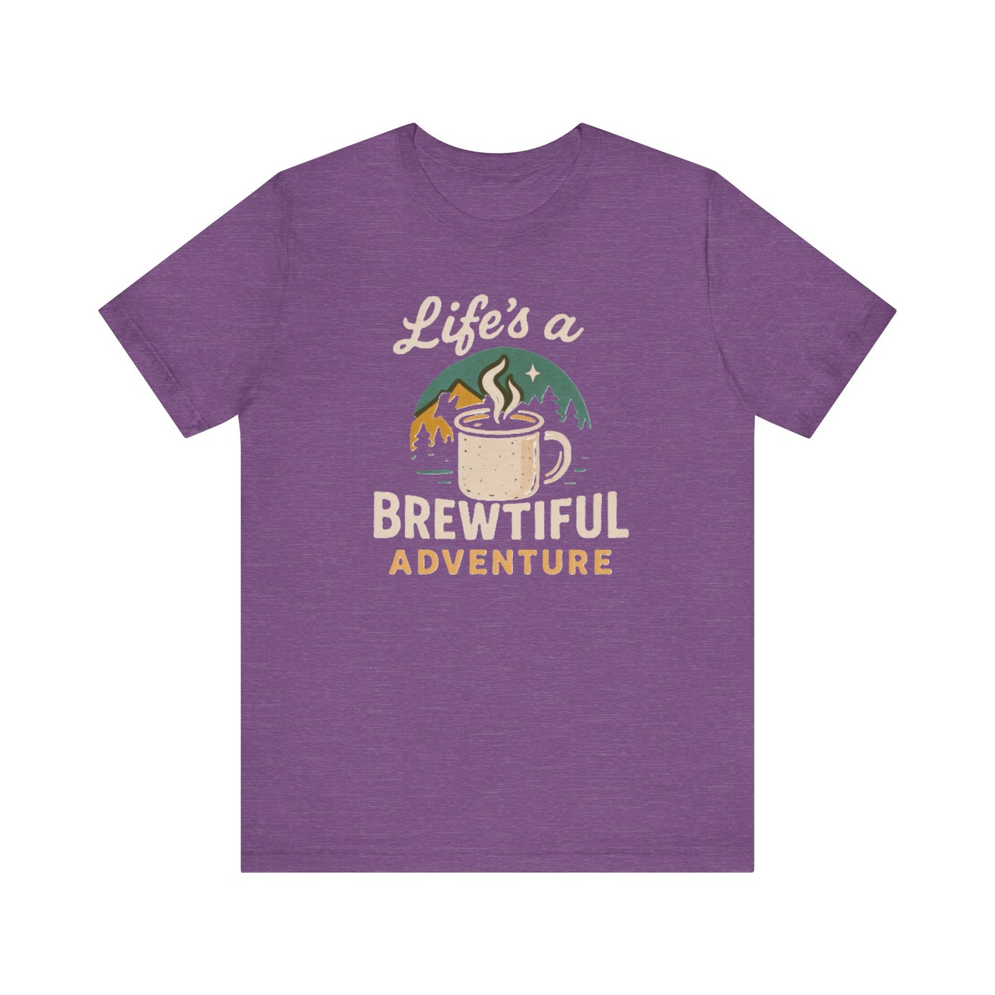 Brewtiful Adventure Tee - Unisex Short Sleeve T-Shirt, Coffee Lover Gift, Hiking Apparel, Adventure Shirt, Travel Outfit