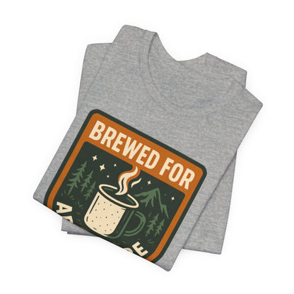 Adventure Brewed Graphic Tee - Perfect for Outdoors Lovers, Travel, Hiking, Camping, Gift for Adventurers