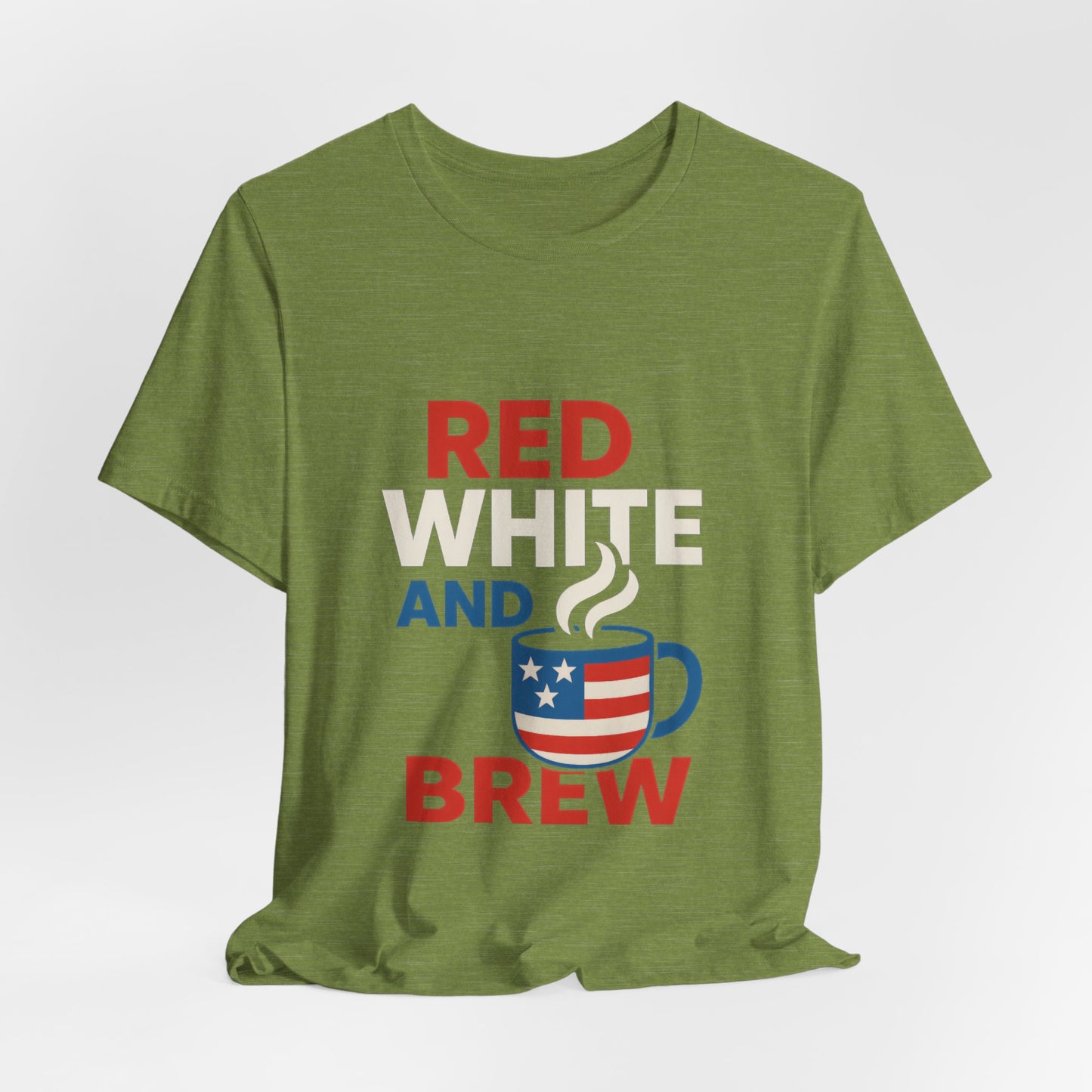 Unisex Patriotic Coffee Tee, Red White and Brew Shirt, Independence Day Apparel, USA Shirt, Summer BBQ Outfit, Gift for Men and Women