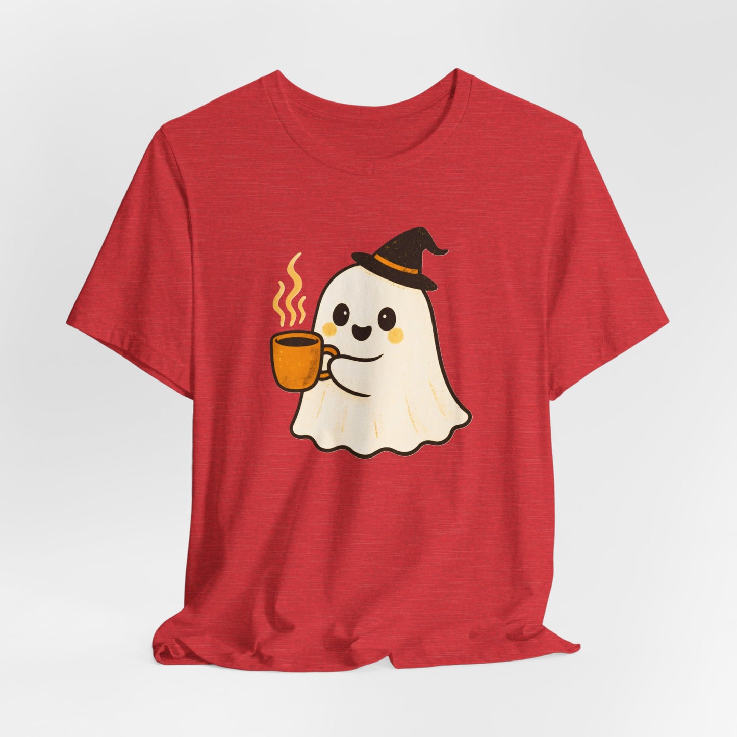 Cute Ghost Coffee Tee, Unisex Halloween Shirt, Funny Pumpkin Spice T-Shirt, Fall Fashion Top, Holiday Gift Idea
