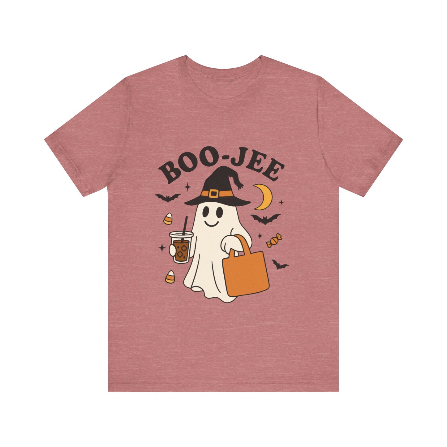 Boo-Jee Coffee Ghost Halloween T-Shirt – Funny Spooky Brew Tee for Coffee Lovers