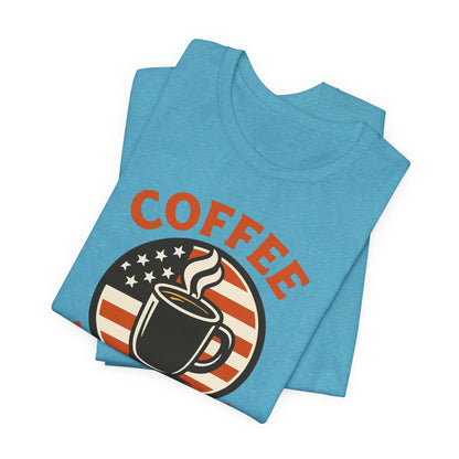 Coffee Lover's Veteran Tee - Unisex Jersey Short Sleeve Tee, Gift for Coffee Lovers, Veteran Appreciation, Casual Wear, Patriot T-Shirt