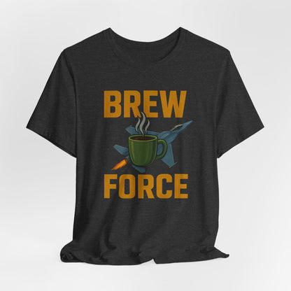 Brew Force Coffee Tee, Unisex Coffee Lover's T-Shirt, Gifts for Baristas, Father’s Day Gift, Coffee Enthusiast Apparel