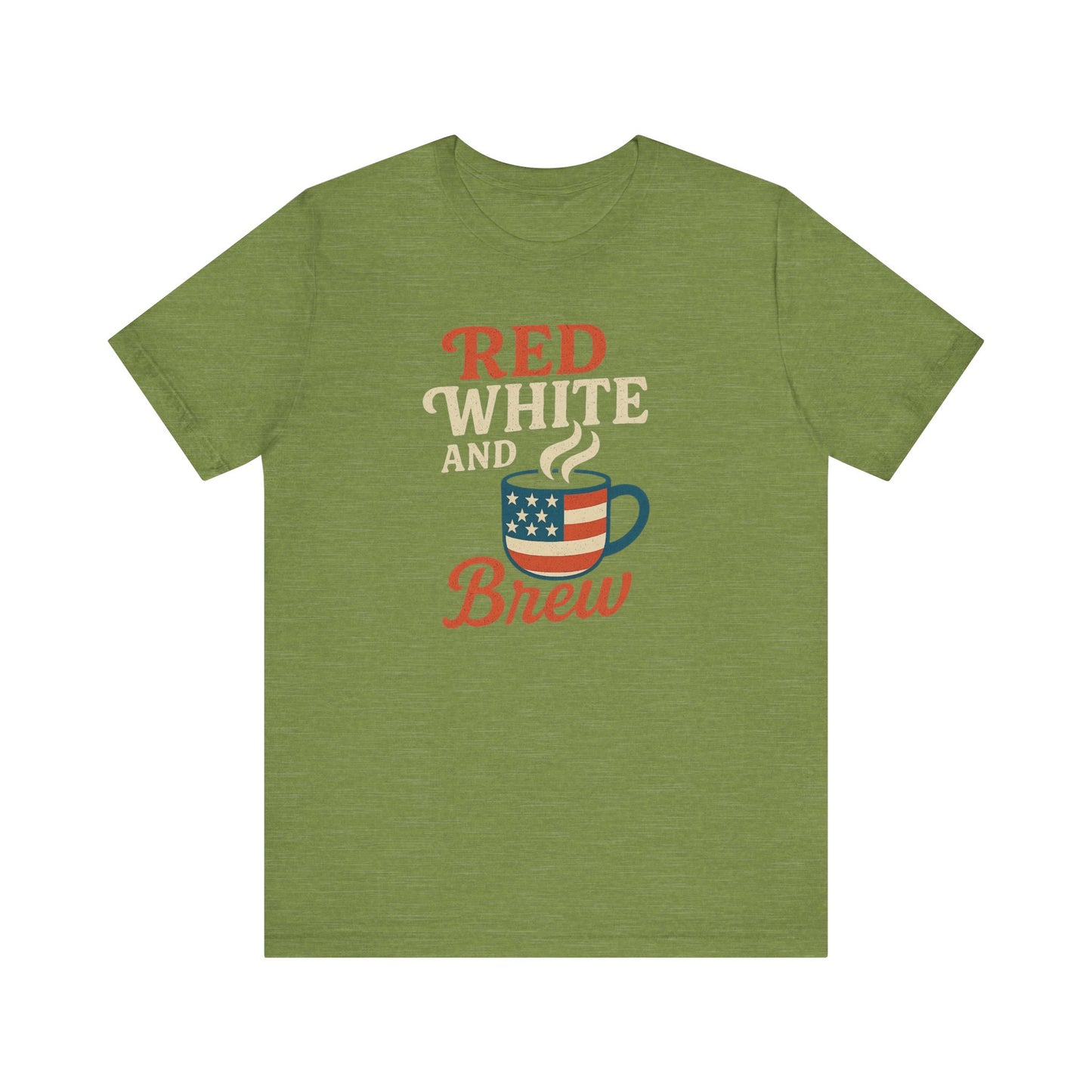 Patriotic Coffee Lover Tee, Red White and Brew Shirt, Unisex Casual T-Shirt, Gift for Coffee Enthusiasts, July 4th Celebration Tee