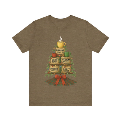 Coffee Lover's Tee, Unisex Short Sleeve T-Shirt, Christmas Gift, Coffee Themed Apparel, Cozy Vibes, Holiday Celebrations