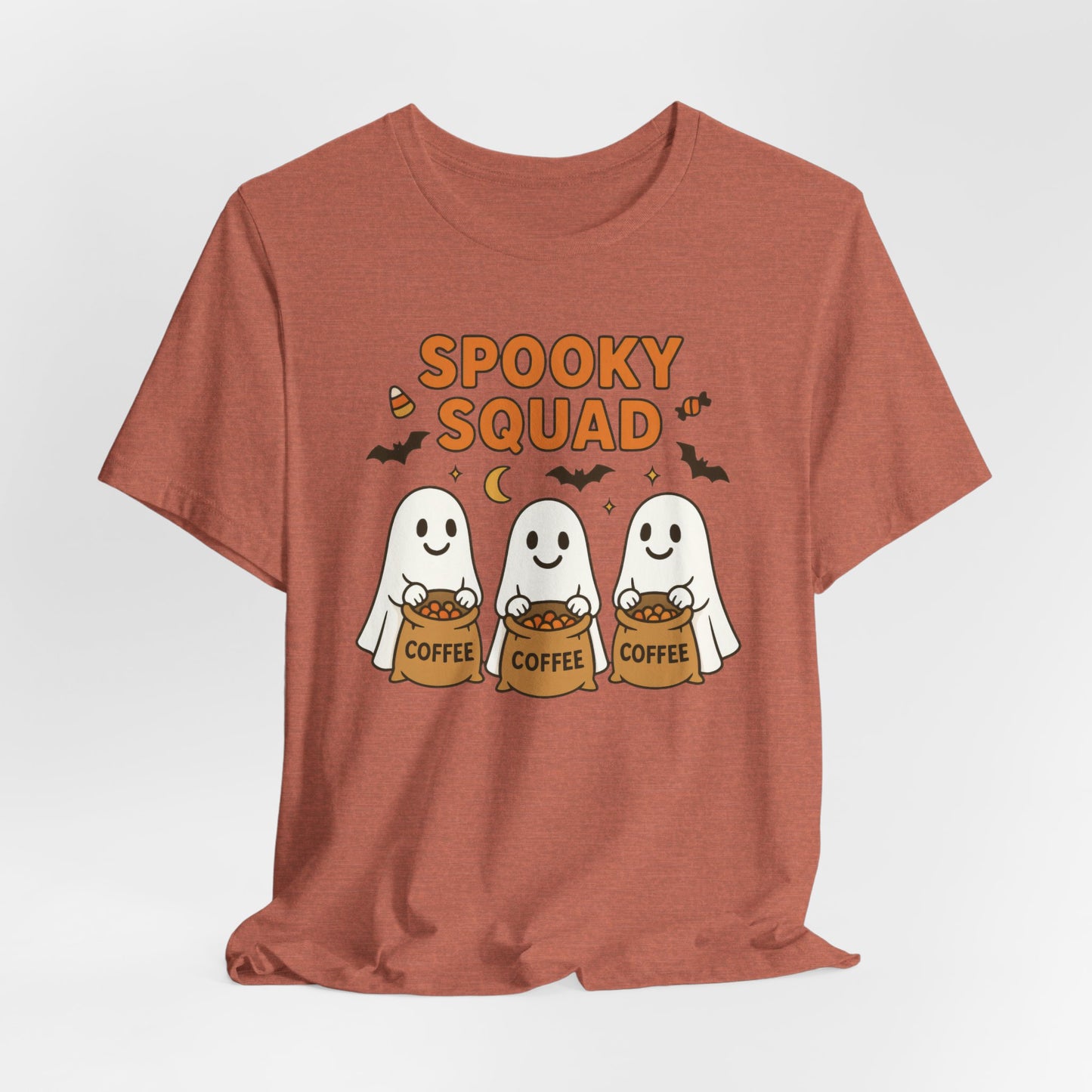 Spooky Squad Coffee Ghosts Tee – Halloween Shirt for Coffee Lovers