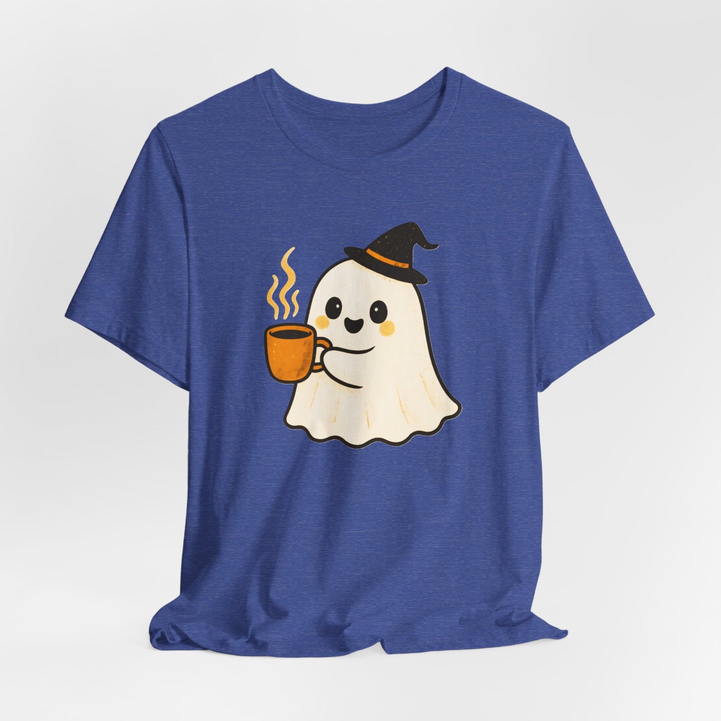 Cute Ghost Coffee Tee, Unisex Halloween Shirt, Funny Pumpkin Spice T-Shirt, Fall Fashion Top, Holiday Gift Idea