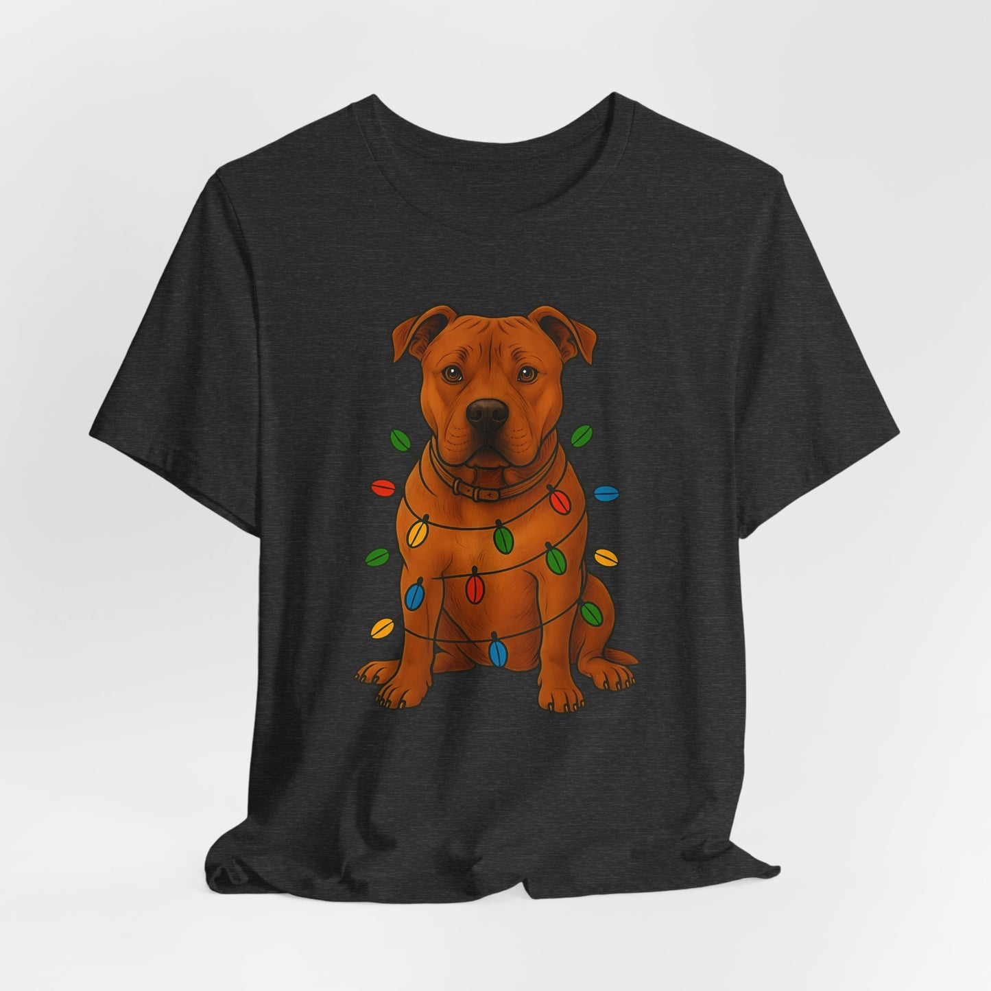 Festive Dog Lover Tee, Holiday T-Shirt, Pet Owner Gift, Christmas Apparel, Unisex Short Sleeve Shirt, Cute Dog Shirt