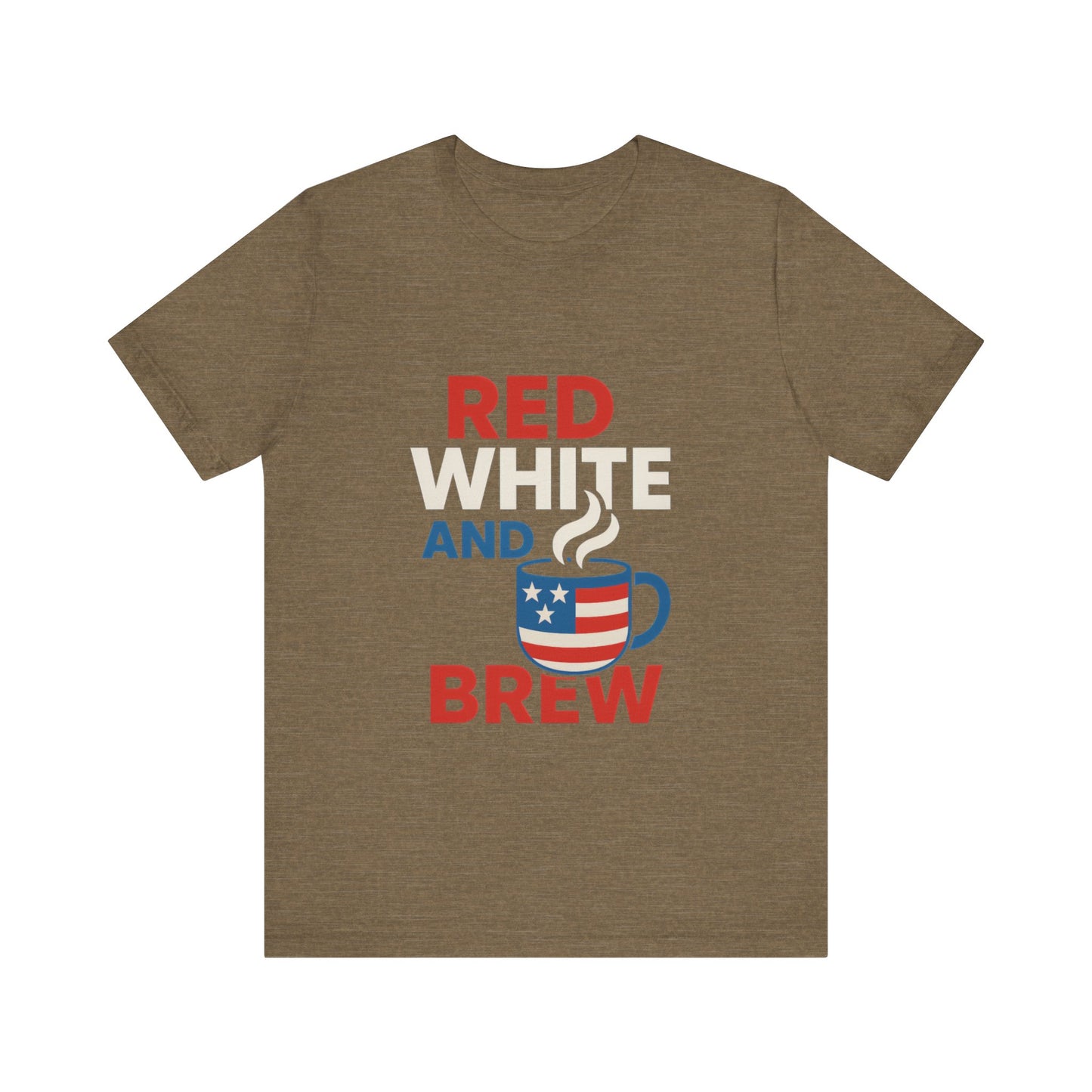 Unisex Patriotic Coffee Tee, Red White and Brew Shirt, Independence Day Apparel, USA Shirt, Summer BBQ Outfit, Gift for Men and Women