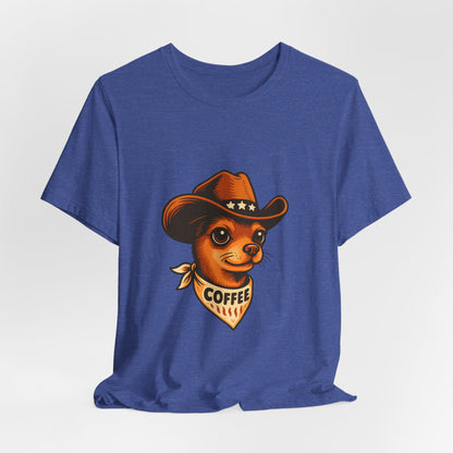 Cowboy Coffee Graphic Tee, Unisex T-Shirt, Funny Coffee Lover Gift, Casual Wear, Coffee Shop Merch