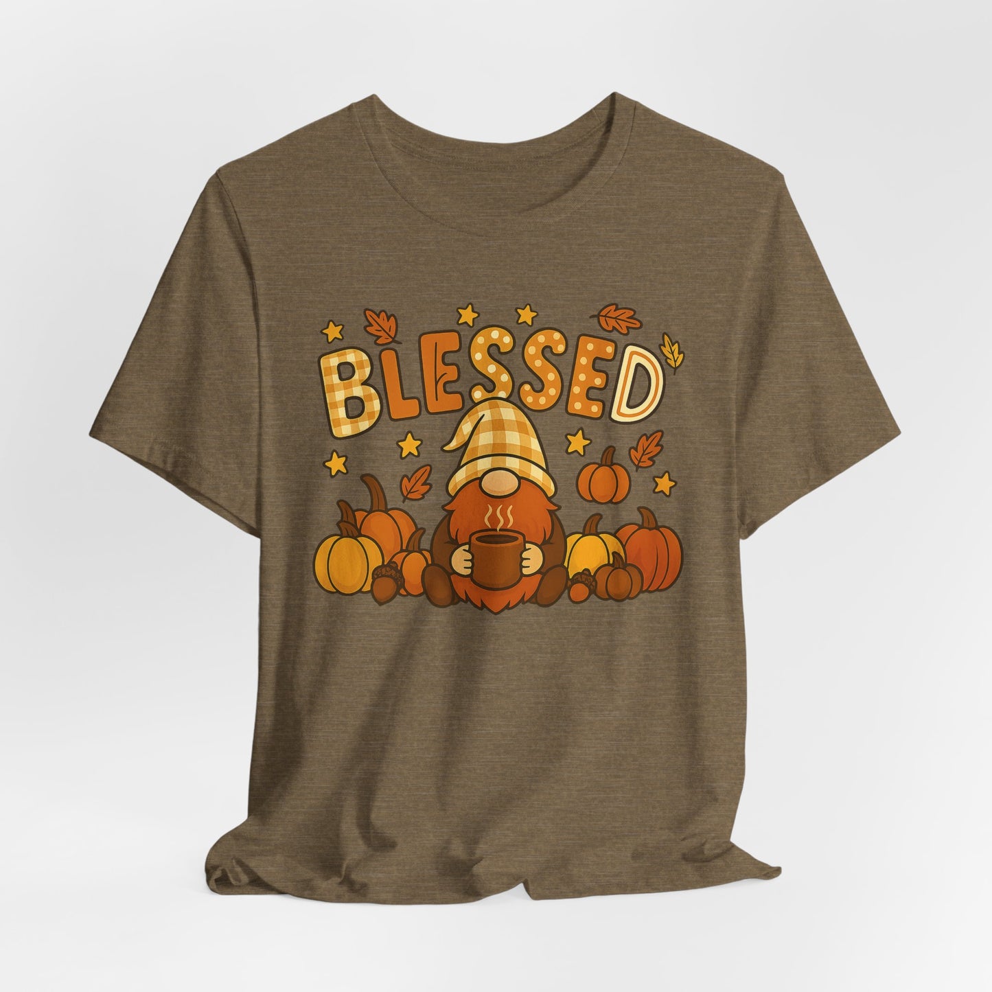 Fall Gnome Blessed Tee, Autumn T-Shirt, Thanksgiving Wear, Seasonal Shirt, Cozy Fall Apparel Gift