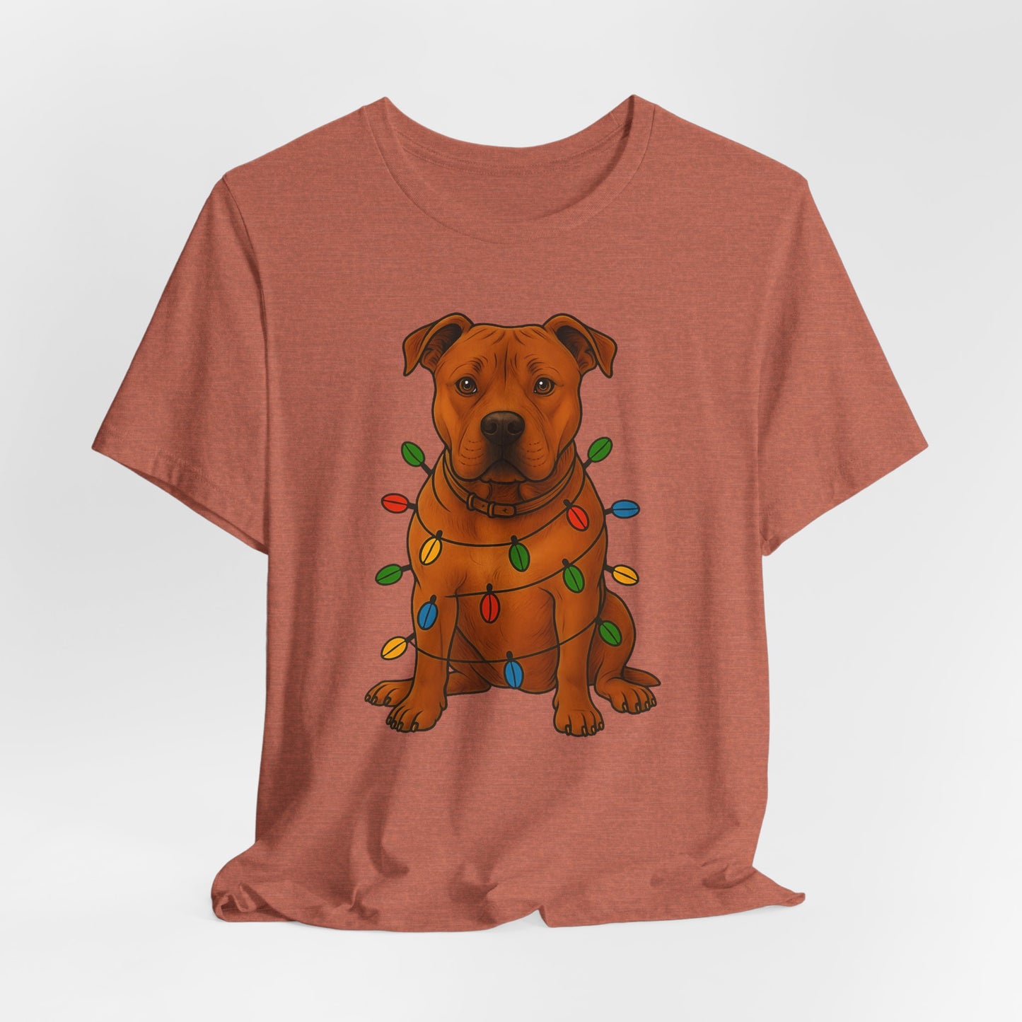Festive Dog Lover Tee, Holiday T-Shirt, Pet Owner Gift, Christmas Apparel, Unisex Short Sleeve Shirt, Cute Dog Shirt