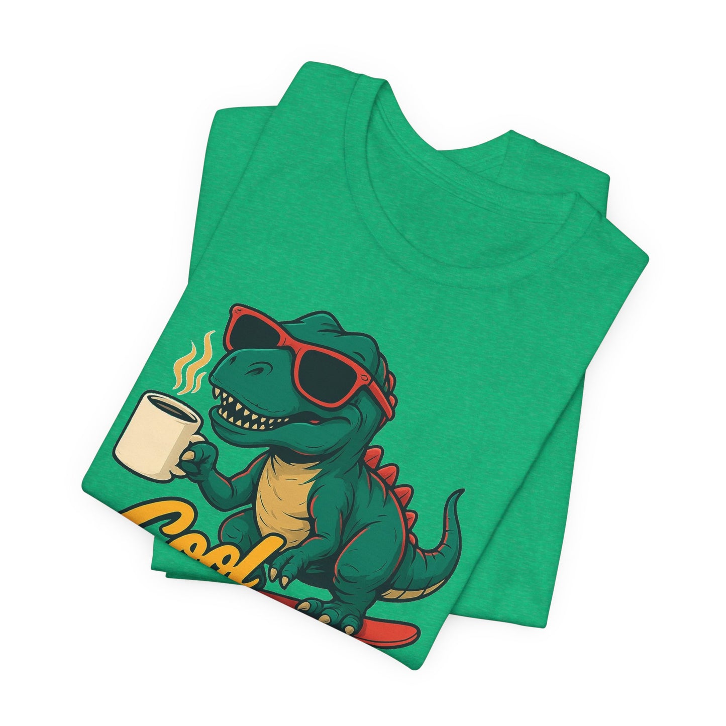 Cool Beans Dino Tee, Fun T-Shirt for Dinosaur Lovers, Casual Wear, Unique Gift Idea for Birthdays, Coffee Enthusiast Gift