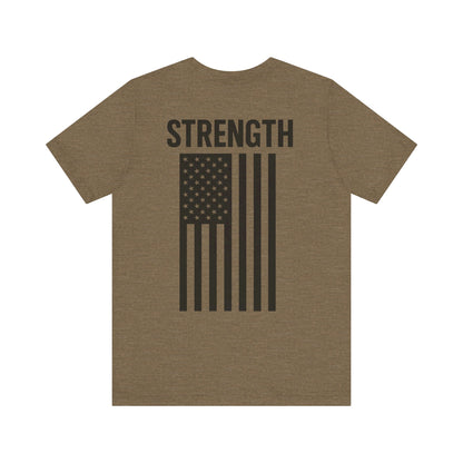 Patriotic Strength T-Shirt, Unisex Tee, 4th of July Shirt, Independence Day Apparel, Casual Summer Wear, Gift for Veterans