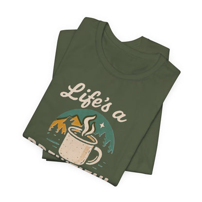 Brewtiful Adventure Tee - Unisex Short Sleeve T-Shirt, Coffee Lover Gift, Hiking Apparel, Adventure Shirt, Travel Outfit