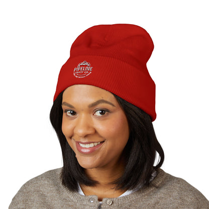 Pipeline Roast Co. Classic Cuffed Beanie – Warm Knit Hat with Embroidered Logo (Unisex)