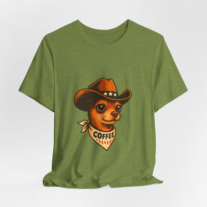 Cowboy Coffee Graphic Tee, Unisex T-Shirt, Funny Coffee Lover Gift, Casual Wear, Coffee Shop Merch