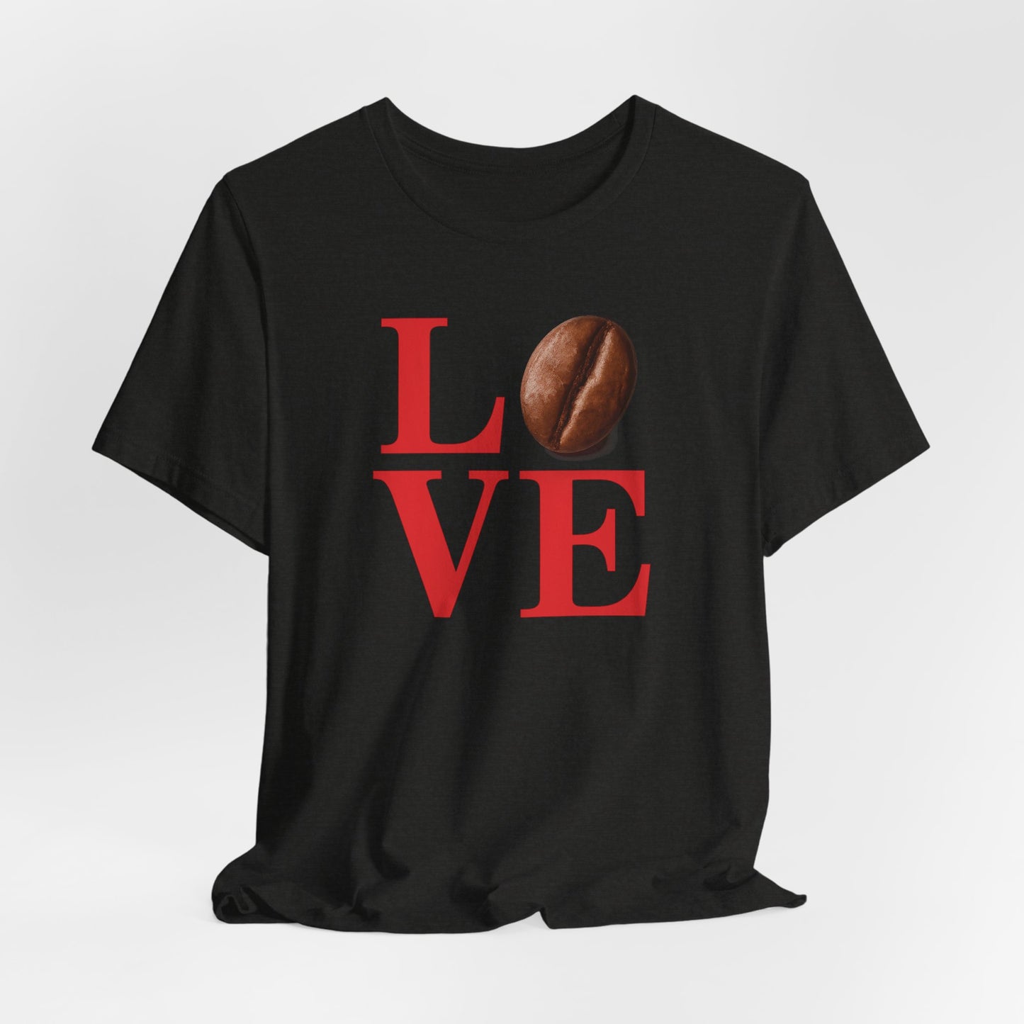 Pipeline Roast Co. LOVE Coffee Bean T-Shirt – Unisex Jersey Short Sleeve Tee for Coffee Lovers
