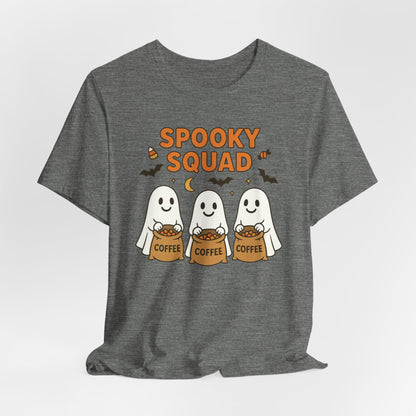 Spooky Squad Coffee Ghosts Tee – Halloween Shirt for Coffee Lovers