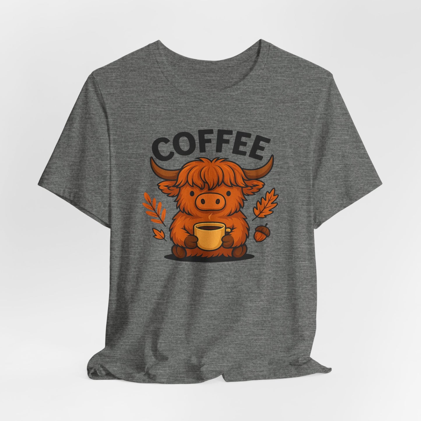 Coffee Lover’s Unisex Tee | Cute Cow Design | Perfect for Casual Gatherings, Birthdays, Coffee Lovers, Gifts