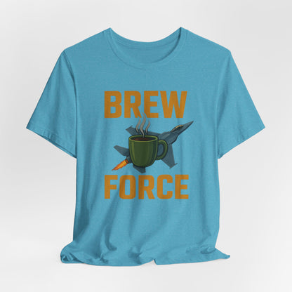 Brew Force Coffee Tee, Unisex Coffee Lover's T-Shirt, Gifts for Baristas, Father’s Day Gift, Coffee Enthusiast Apparel