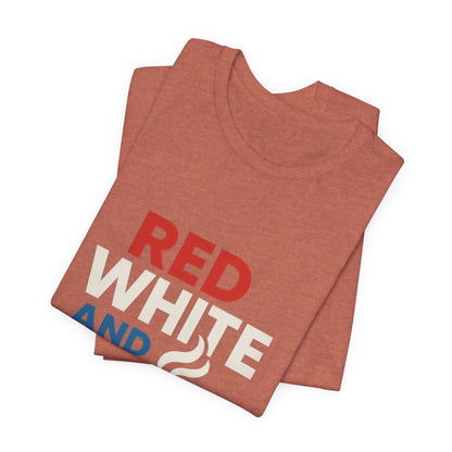 Unisex Patriotic Coffee Tee, Red White and Brew Shirt, Independence Day Apparel, USA Shirt, Summer BBQ Outfit, Gift for Men and Women