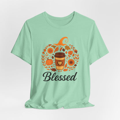 Blessed Pumpkin Fall T-Shirt - Cozy Autumn Style, Perfect Gift for Thanksgiving, Harvest Celebration, Casual Wear, Seasonal Fashion