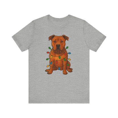 Festive Dog Lover Tee, Holiday T-Shirt, Pet Owner Gift, Christmas Apparel, Unisex Short Sleeve Shirt, Cute Dog Shirt
