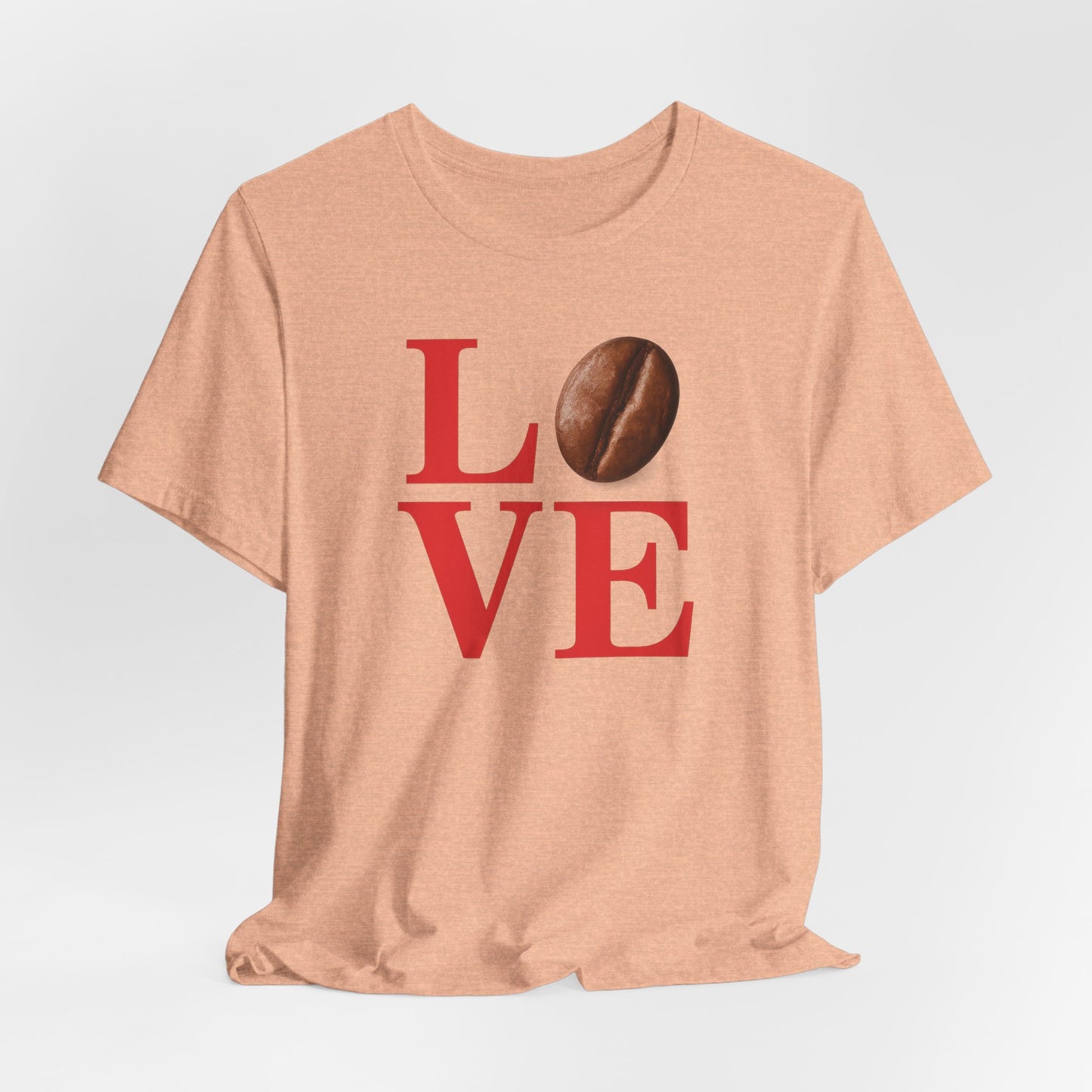 Pipeline Roast Co. LOVE Coffee Bean T-Shirt – Unisex Jersey Short Sleeve Tee for Coffee Lovers