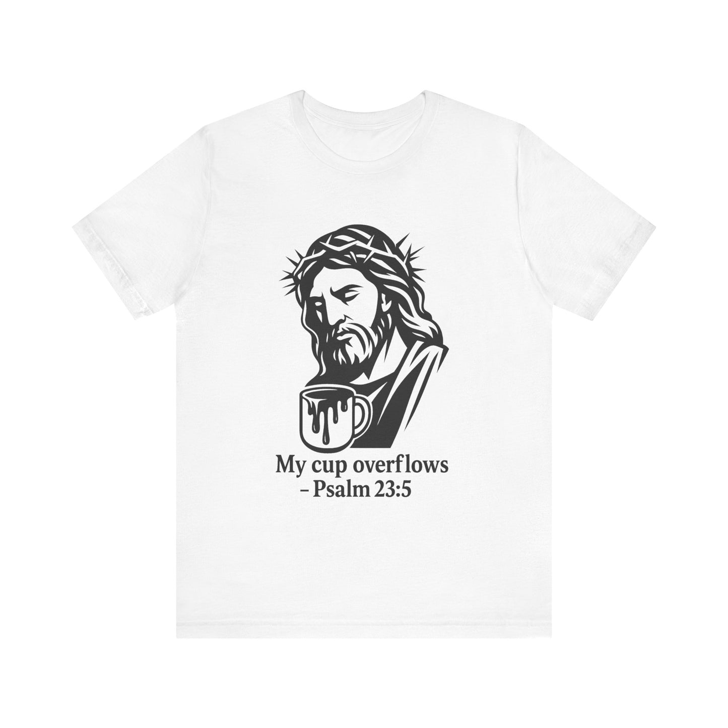 Faith Bible Verse Graphic Tee – Inspirational Psalm 23:5 Shirt, Crown of Thorns Design