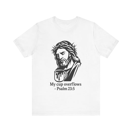Faith Bible Verse Graphic Tee – Inspirational Psalm 23:5 Shirt, Crown of Thorns Design