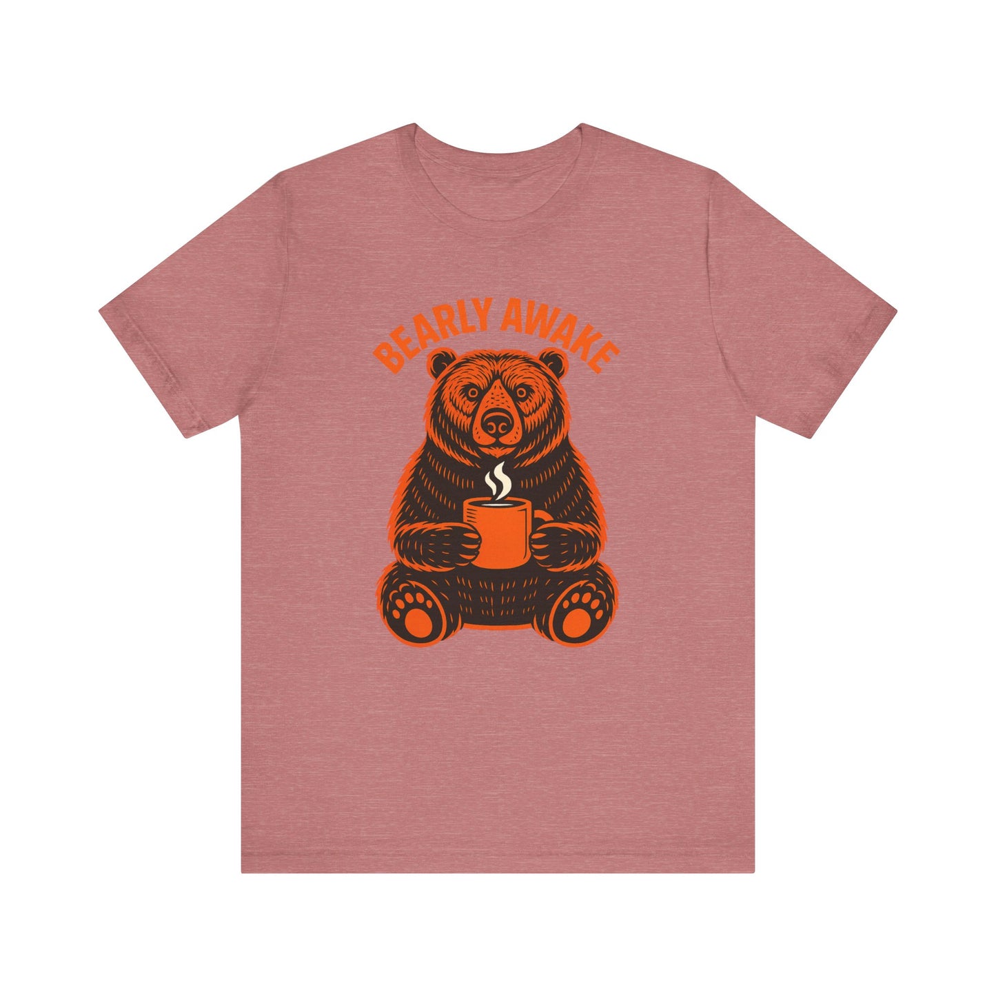 Coffee Lover Bear Tee, Cozy Casual T-Shirt, Perfect Gift for Coffee Enthusiasts, Daily Wear, Bearly Awake Design