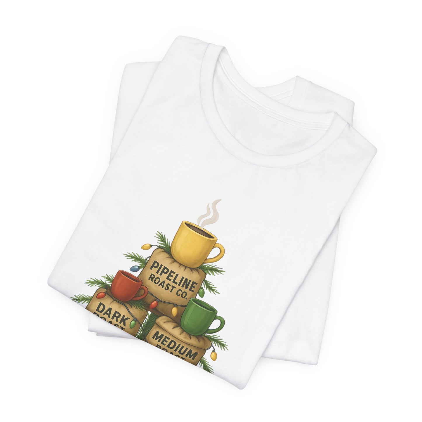 Coffee Lover's Tee, Unisex Short Sleeve T-Shirt, Christmas Gift, Coffee Themed Apparel, Cozy Vibes, Holiday Celebrations