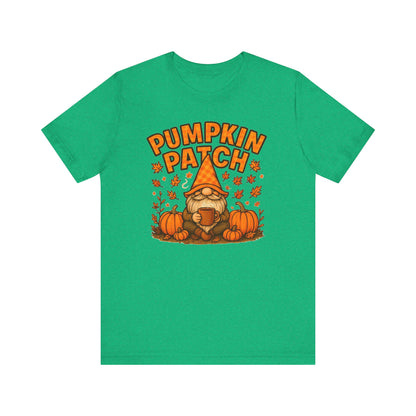 Fall Pumpkin Patch Tee, Cozy Autumn T-Shirt, Seasonal Gnome Shirt, Halloween Fun Apparel, Graphic Tee for Nature Lovers