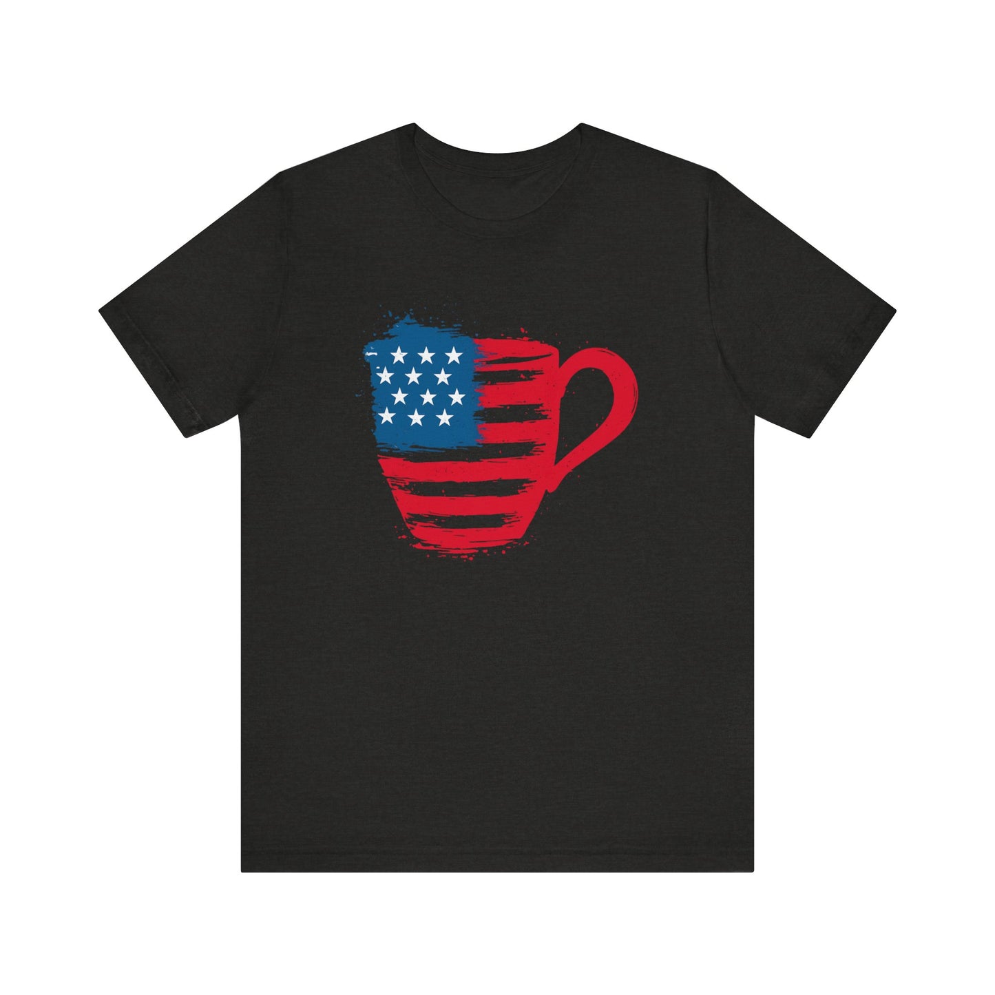 Patriotic Coffee Lover's Tee, Unisex Shirt, Independence Day Apparel, Gift for Barista, American Flag Tee, Casual Wear
